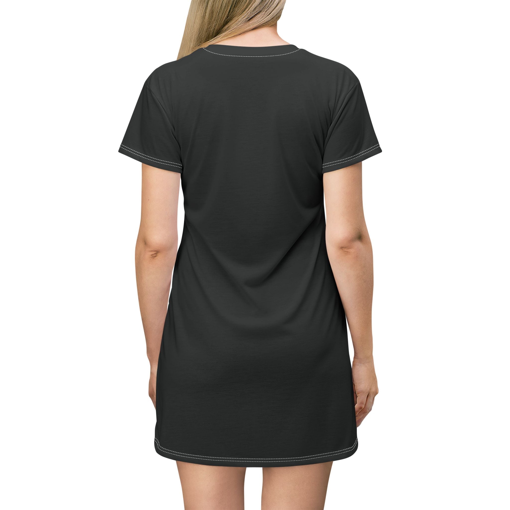 CRSMT T-Shirt Dress | Black with White Logo