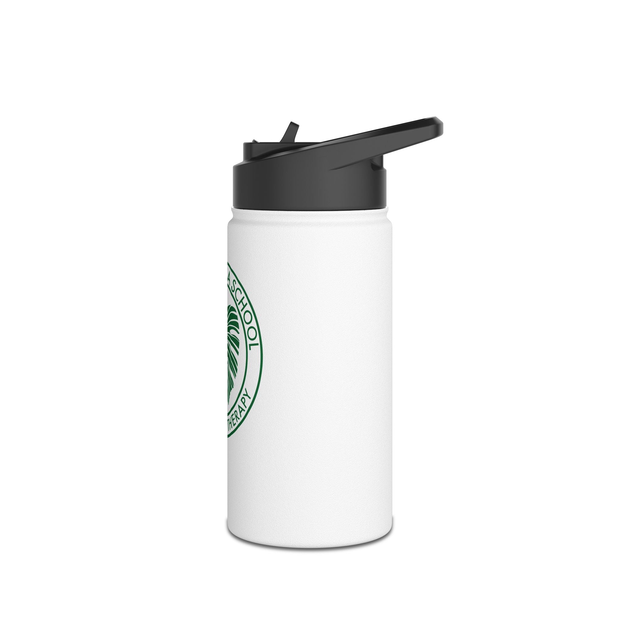 CRSMT Stainless Steel Water Bottle | White Bottle with Green Logo
