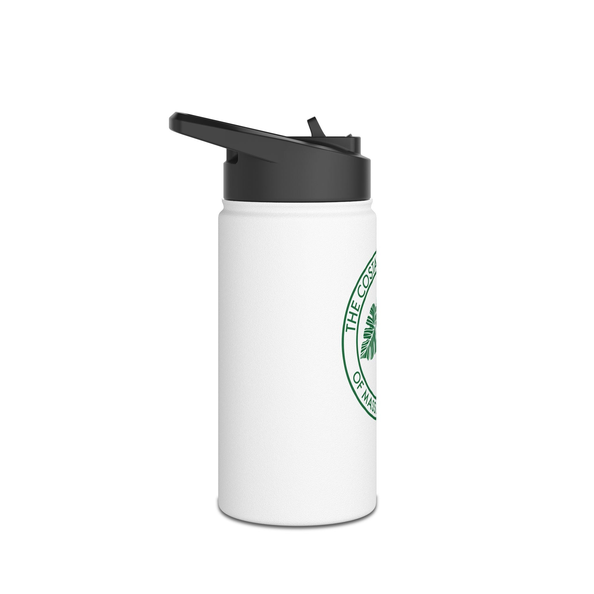 CRSMT Stainless Steel Water Bottle | White Bottle with Green Logo