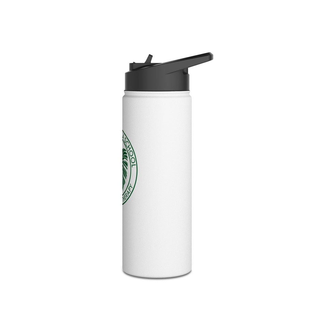 CRSMT Stainless Steel Water Bottle | White Bottle with Green Logo