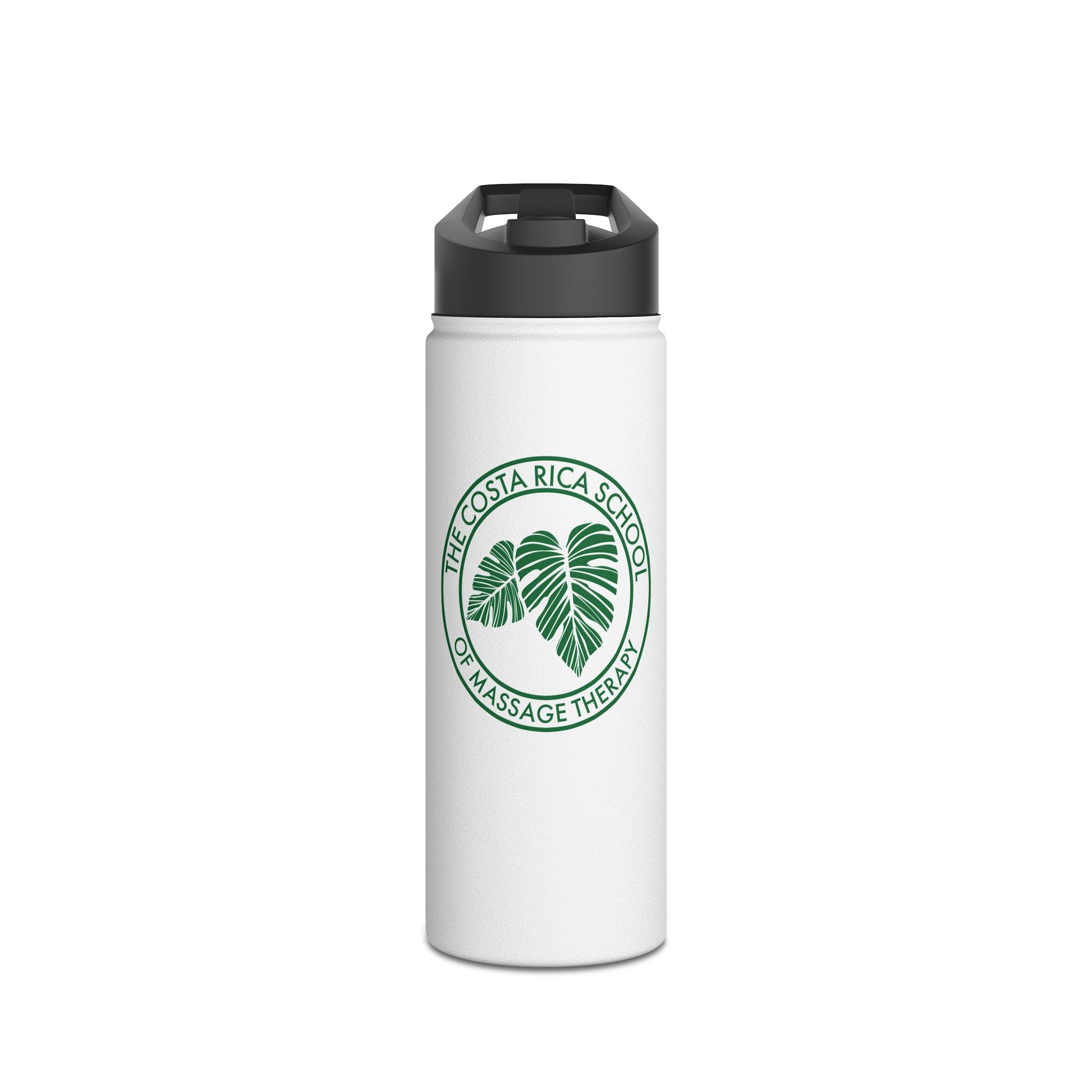 CRSMT Stainless Steel Water Bottle | White Bottle with Green Logo