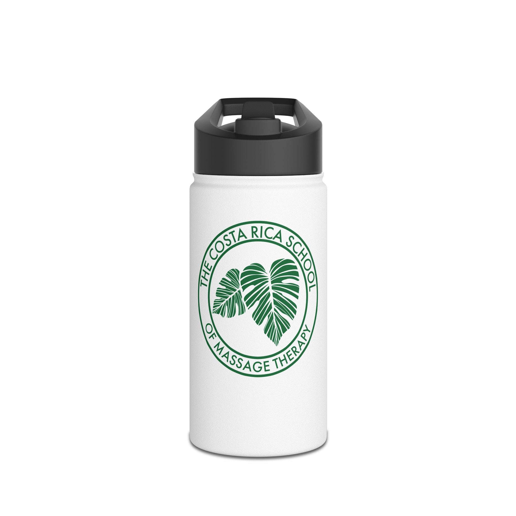 CRSMT Stainless Steel Water Bottle | White Bottle with Green Logo