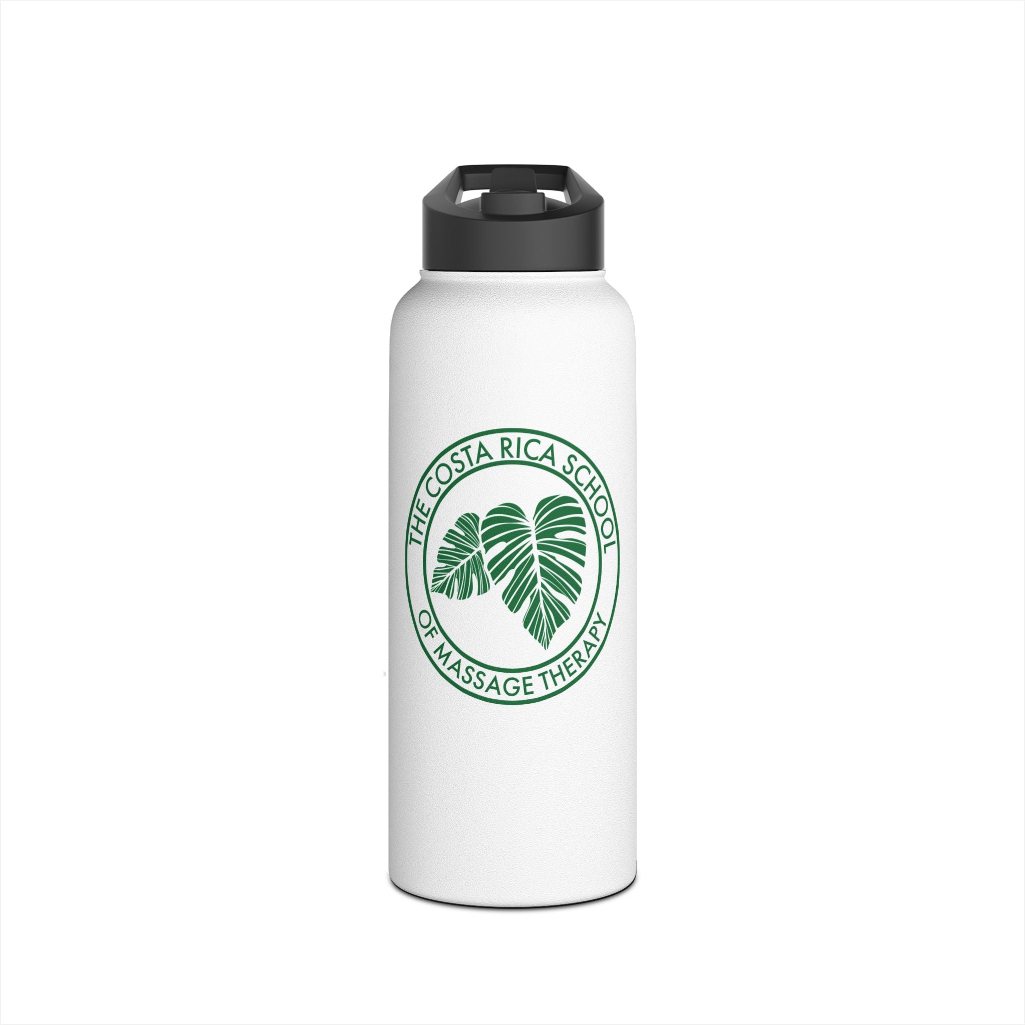 CRSMT Stainless Steel Water Bottle | White Bottle with Green Logo