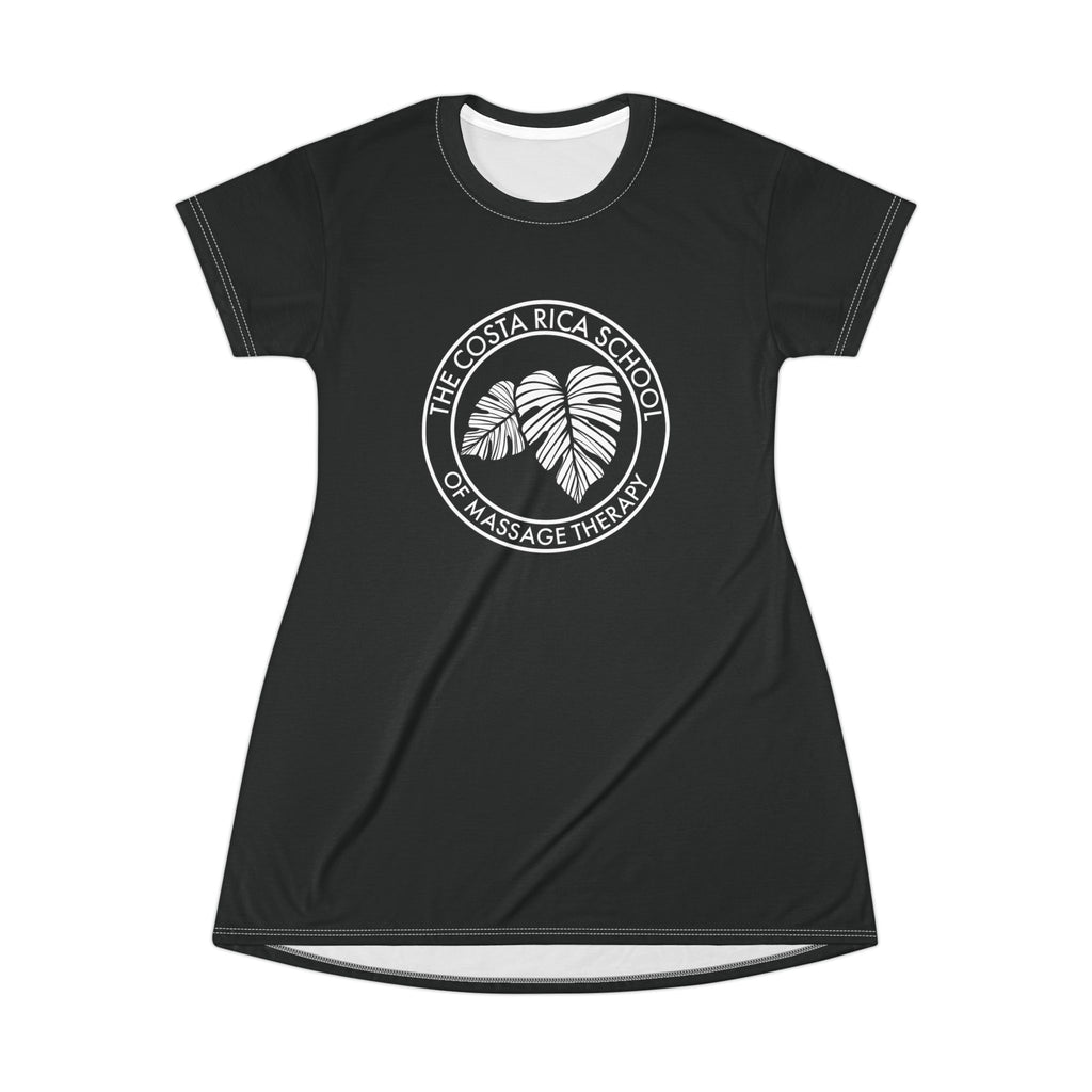 CRSMT T-Shirt Dress | Black with White Logo